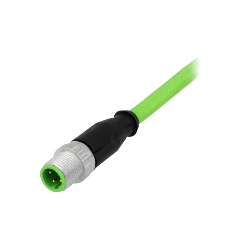 Conector: M12; mufă; tată; PIN: 4; drept; cod D-Ethernet; cabluri; 5m