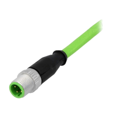 Conector: M12; mufă; tată; PIN: 4; drept; cod D-Ethernet; cabluri; 5m