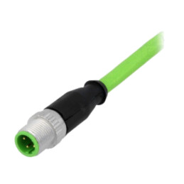 Conector: M12; mufă; tată; PIN: 4; drept; cod D-Ethernet; cabluri; 5m