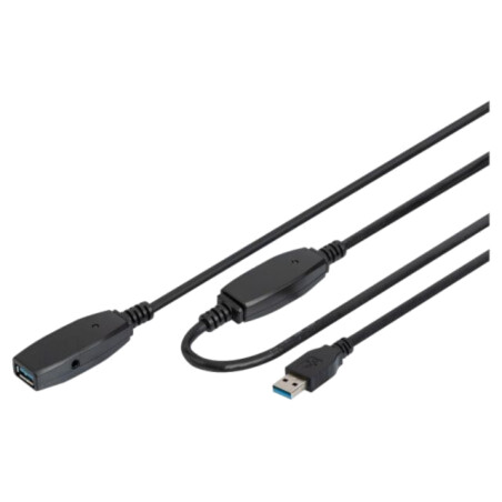 Repeater USB; USB 3.0; USB A soclu,USB A mufă; 20m; negru