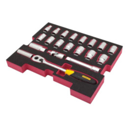 Set chei; 6-puncte,tubulară; Fixare: 1/2"; FATMAX®; 20buc.