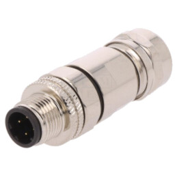 Conector: M12; mufă; PIN: 4; tată; 250V; IP67; lipire; pe cablu; 4A