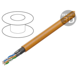 Cablu; S/FTP; 4x2x23AWG; 7; sârmă; OFC; LSZH; portocalie; 50m