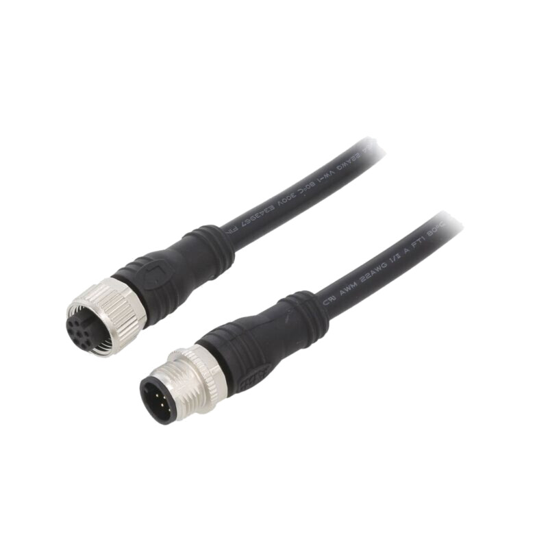 Cablu: pentru senzori/automatizări; M12; PIN: 8; 3m; mufă; 36VDC Cablu: pentru senzori/automatizări; M12; PIN: 8; 3m; mufă; 36VDC