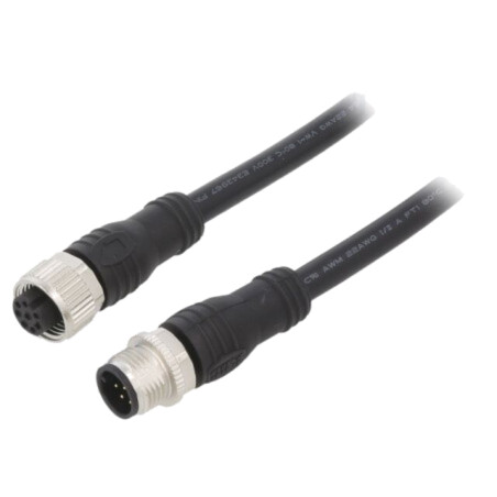 Cablu: pentru senzori/automatizări; M12; PIN: 8; 3m; mufă; 36VDC