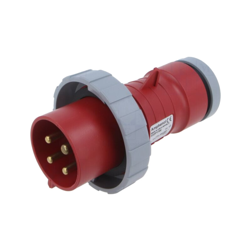 Conector: alimentare AC trifazate; IP&S; 32A; 460V; mufă; tată