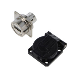 Ethernet Connectors CAT6a ,Square Flange Receptacle, Nickel