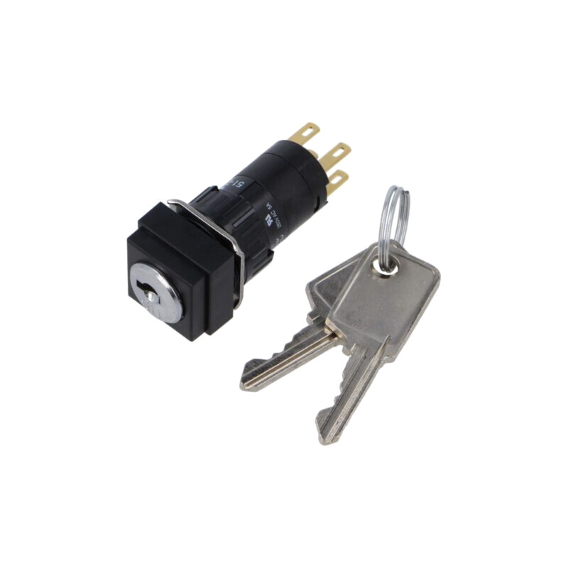 Comutator: rotativ cu cheie; 16mm; Poz.i stab: 2; NC + NO; 51 Comutator: rotativ cu cheie; 16mm; Poz.i stab: 2; NC + NO; 51