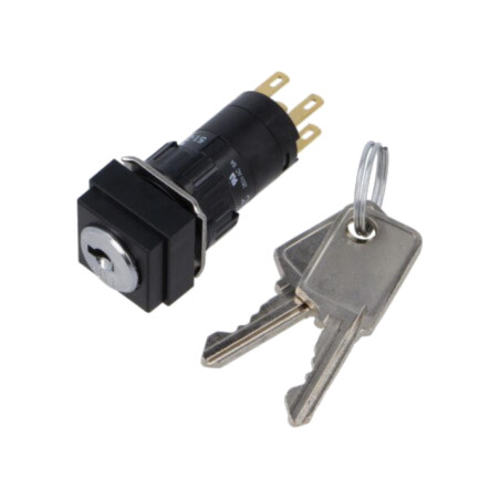 Comutator: rotativ cu cheie; 16mm; Poz.i stab: 2; NC + NO; 51