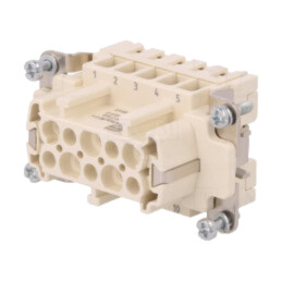 Conector: HDC; inserturi de contact; mamă; 16A; 400V; PIN: 10