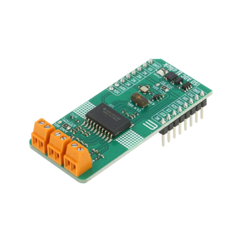 Click board; placă prototip; Comp: AMC131M03DFMR; convertor A/D Click board; placă prototip; Comp: AMC131M03DFMR; convertor A/D