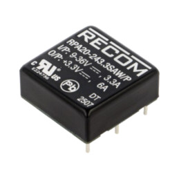 Convertor: DC/DC; 20W; Uintr: 9÷36VDC; Uieş: 3,3VDC; Iieş: 6A; 1"x1"