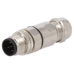 Conector: M12; mufă; PIN: 5; tată; 60V; IP67; lipire; pe cablu; 4A
