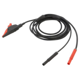 Cablu Kelvin; 20A; mufă banană 4mm x2,clemă crocodil; Unom: 1kV