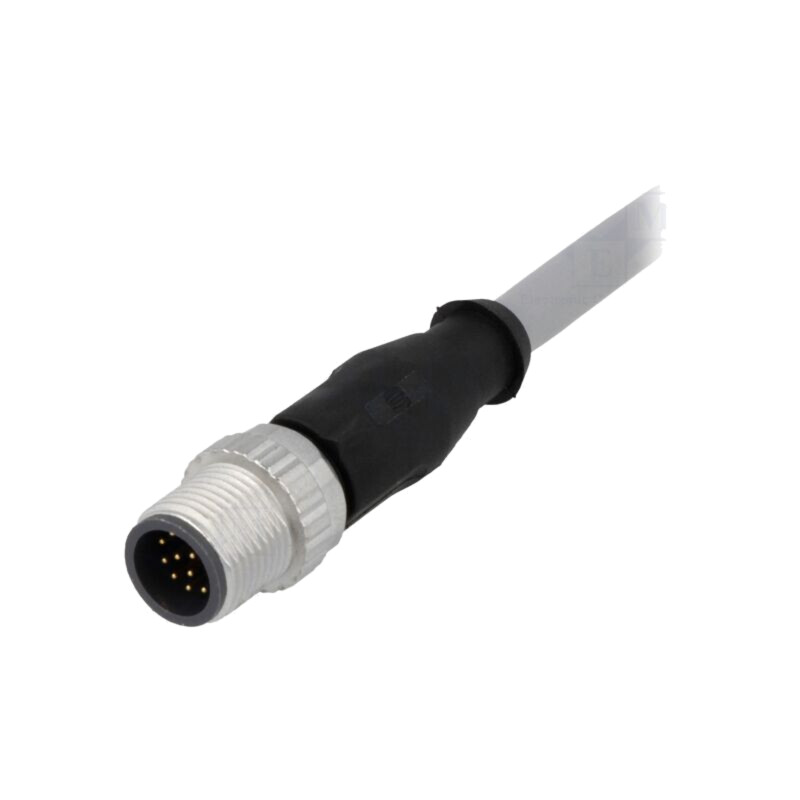 Conector: M12; mufă; tată; PIN: 12; drept; cabluri; 10m; Izolaţie: PVC