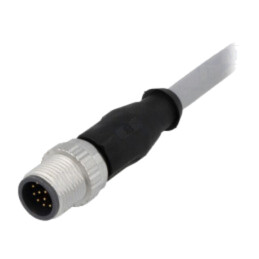 Conector: M12; mufă; tată; PIN: 12; drept; cabluri; 10m; Izolaţie: PVC