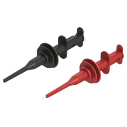 Clips de măsurare; cu cârlig; 5A; neagră,roşie; 8kV; 4mm; L: 178mm