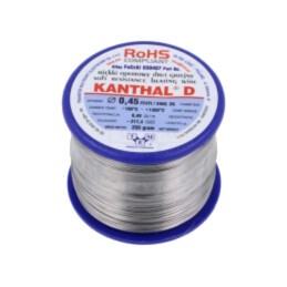 Fir de rezistenţă; 8,49Ω/m; -100÷1300°C; 0,25kg; Øext: 0,45mm
