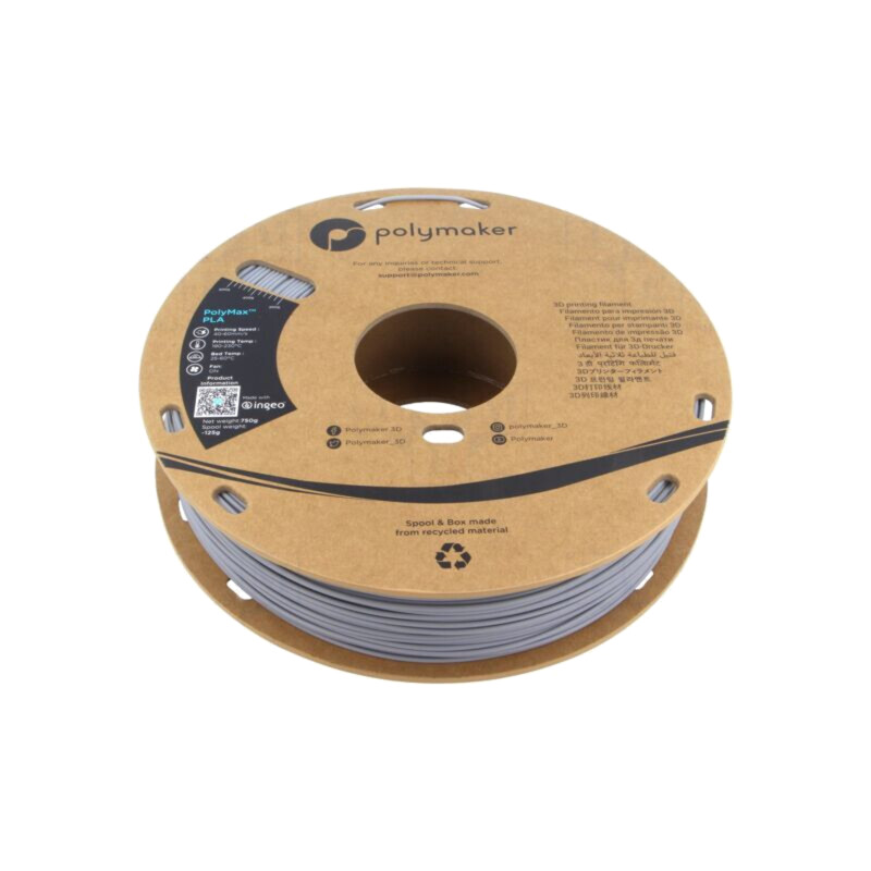 Filament: PLA Tough; 1,75mm; gri; 190÷230°C; 750g; PolyMax™