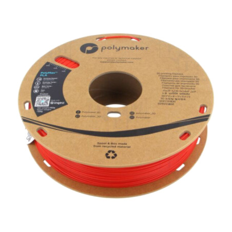 Filament: PLA Tough; 1,75mm; roşie; 190÷230°C; 750g; PolyMax™
