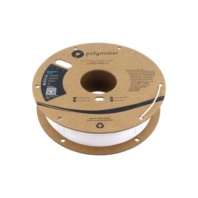 Filament: PET-G Tough; 1,75mm; albă; 230÷240°C; 750g; PolyMax™