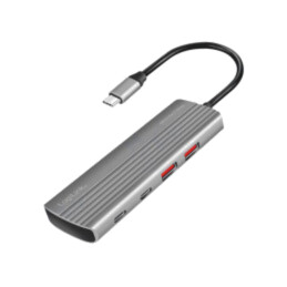 Hub USB; USB A soclu x2,USB C soclu x6,USB C mufă; gri; 10Gbps