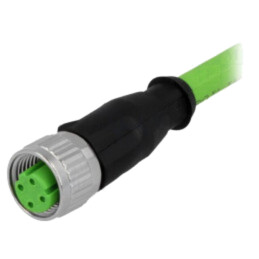 Conector: M12; mufă; mamă; PIN: 4; drept; cod D-Ethernet; cabluri; 2m