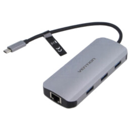 Hub USB; USB 3.0; PnP; gri; Număr porturi: 6; 0,15m; ABS,aluminiu