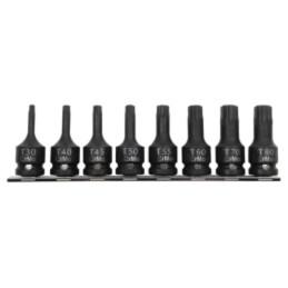 Set chei; tubulară,Torx®,cu impact; oţel crom-molibden; 8buc.