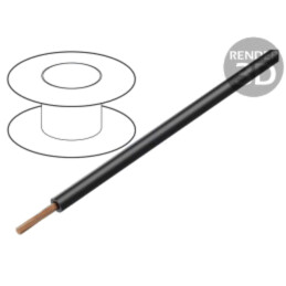 Cablu; HookUp Wire; litat; Cu; 14AWG; PA,PVC; negru; 600V; 30,5m