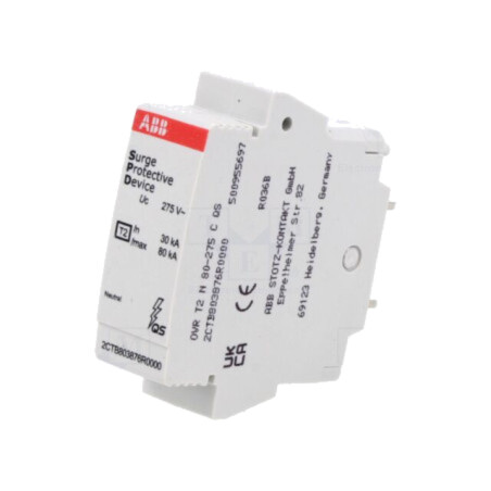 Cartuş descărcător; Tip 2; Poli: 1+N; In 8/20us: 80kA; -40÷80°C
