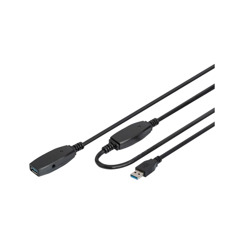 Repeater USB; USB 3.0; USB A soclu,USB A mufă; 10m; negru Repeater USB; USB 3.0; USB A soclu,USB A mufă; 10m; negru