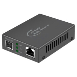 Converter RJ45-SFP; RJ45 socket,SFP; black; 2.5Gbps; aluminium