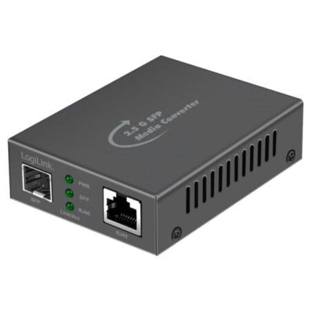 Converter RJ45-SFP; RJ45 socket,SFP; black; 2.5Gbps; aluminium