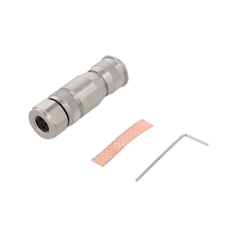 Conector: M8; mamă; PIN: 3; 4A; 60V; IP67; drept; ecranat; pe cablu