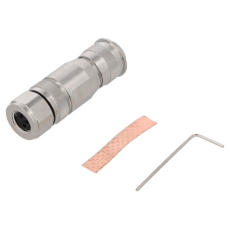 Conector: M8; mamă; PIN: 3; 4A; 60V; IP67; drept; ecranat; pe cablu