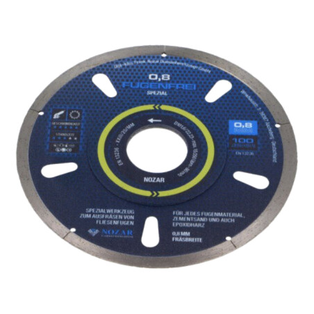 Disc de tăiere diamantat; Ø: 100mm; Øorif: 22,23mm; Gr.disc: 0,8mm