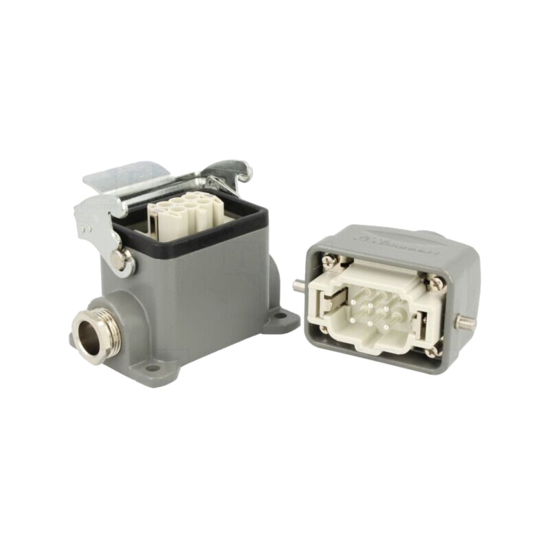 Conector: HDC; tată + mamă; GWconnect; PIN: 6; 16A; 500V; 6+PE; drept Conector: HDC; tată + mamă; GWconnect; PIN: 6; 16A; 500V; 6+PE; drept