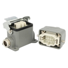 Conector: HDC; tată + mamă; GWconnect; PIN: 6; 16A; 500V; 6+PE; drept