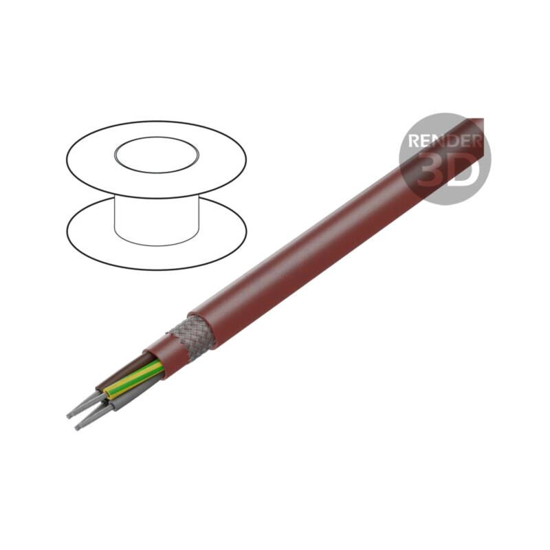 Cablu; SiHF-C-Si; 4G10mm2; Cu; litat; silicon; maro-roşu; 60÷180°C Cablu; SiHF-C-Si; 4G10mm2; Cu; litat; silicon; maro-roşu; 60÷180°C