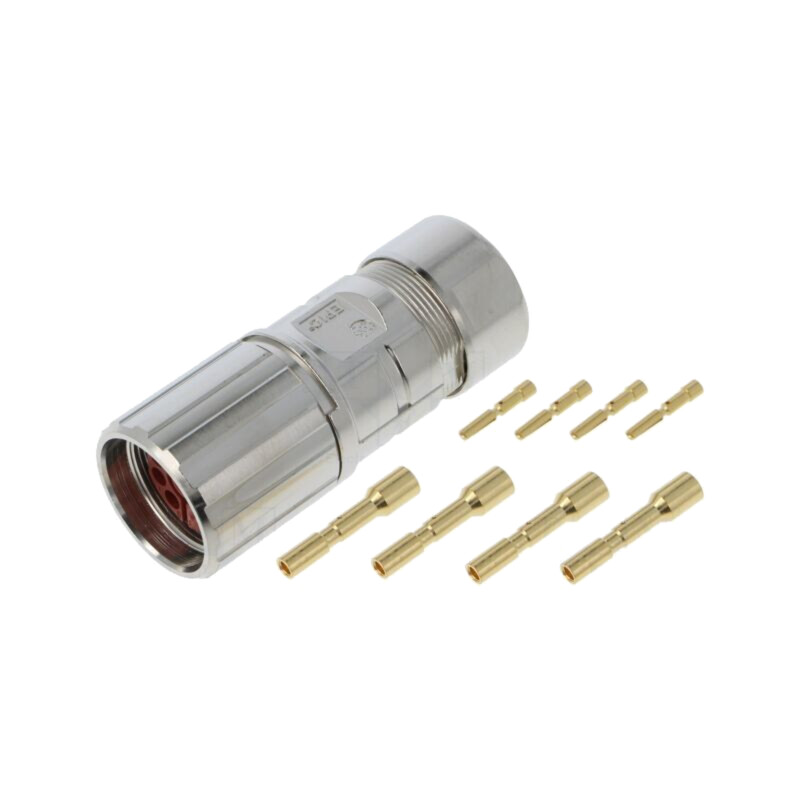 Conector: LS1; mufă; PIN: 8(4+4); mamă; crimpat; pe cablu; drept Conector: LS1; mufă; PIN: 8(4+4); mamă; crimpat; pe cablu; drept