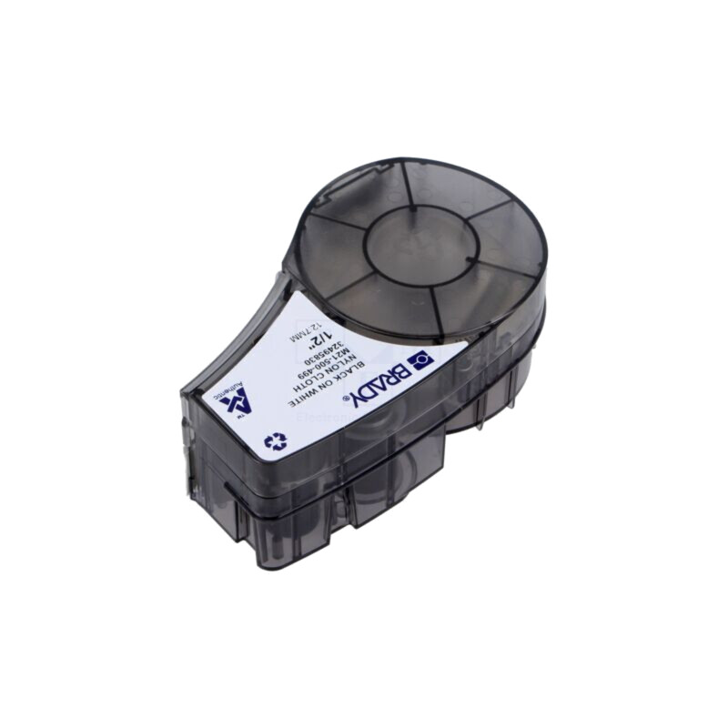 Bandă; 12,7mm; 4,9m; albă; Culoare caracter: neagră; autoadeziv