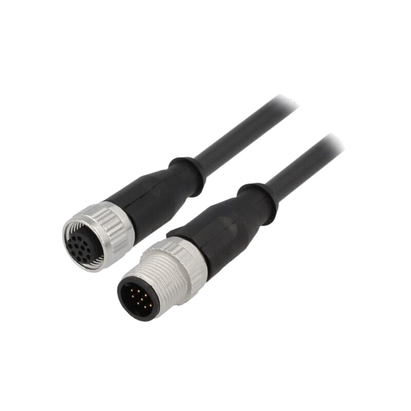 Cablu: pentru senzori/automatizări; PIN: 12; mufă; 1m Cablu: pentru senzori/automatizări; PIN: 12; mufă; 1m