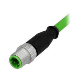 Conector: M12; mufă; tată; PIN: 4; drept; cod D-Ethernet; cabluri; 1m