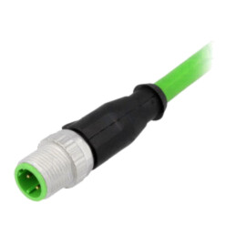 Conector: M12; mufă; tată; PIN: 4; drept; cod D-Ethernet; cabluri