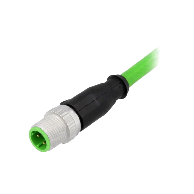 Conector: M12; mufă; tată; PIN: 4; drept; cod D-Ethernet; cabluri