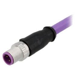 Conector: M12; mufă; tată; PIN: 4; drept; cod B-Profibus; cabluri