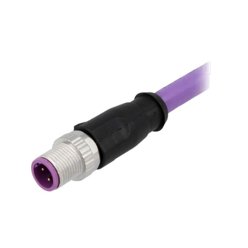 Conector: M12; mufă; tată; PIN: 4; drept; cod B-Profibus; cabluri