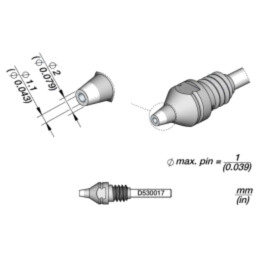 Vârf: pentru ciocane de dezlipit; 2x1,1mm