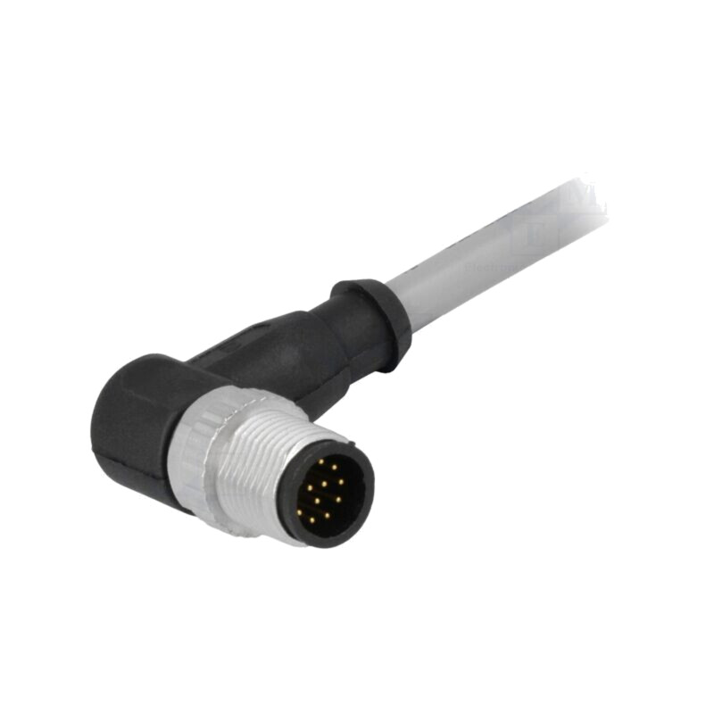 Conector: M12; mufă; tată; PIN: 12; în unghi 90°; cabluri; 1,5m
